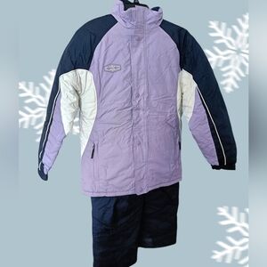 L(14/26) 💜Northpeak Women's Lavender&Navy Outdoor Winter Ski Jacket Suit